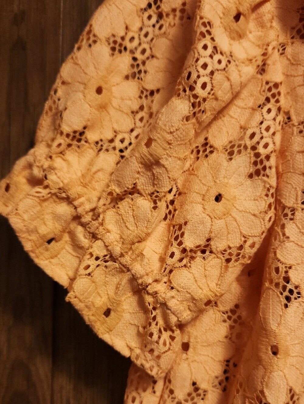 Pilcro Peach Eyelet Peter Pan Collar Keira Blouse - Picture 4 of 11